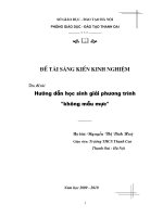 SKKN hướng dẫn học sinh giải phương trình không mẫu mực 