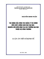 Tác động của quản lý tài chính đến chất lượng giáo dục đại học_Nghiên cứu điển hình tại các trường đại học thuộc Bộ Công Thương