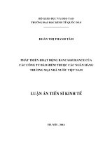 Phát triển hoạt động bancassurance của các công ty bảo hiểm thuộc các Ngân hàng Thương mại Nhà nước Việt Nam