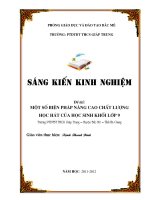 SKKN một số biện pháp nâng cao chất lượng học hát của học sinh khối lớp 9 