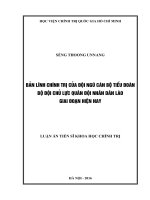 (Luận án tiến sĩ khoa học chính trị) Bản lĩnh chính trị của đội ngũ cán bộ tiểu đoàn bộ đội chủ lực Quân đội nhân dân Lào giai đoạn hiện nay