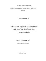 Chuyển đổi việc làm của lao động nhập cư ở hà nội từ góc nhìn di động xã hội 