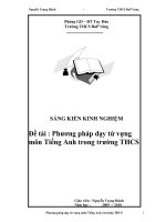 SKKN phương pháp dạy từ vựng môn tiếng anh trong trường THCS 