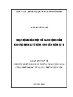 (Luận án tiến sĩ) Hoạt động của một số đảng cộng sản khu vực Nam Á từ năm 1991 đến năm 2011
