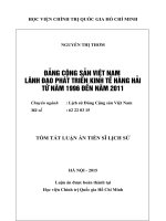 (Tóm tắt luận án tiến sĩ) Đảng Cộng sản Việt Nam lãnh đạo phát triển kinh tế hàng hải từ năm 1996 đến năm 2011