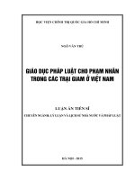 (Luận án tiến sĩ) Giáo dục pháp luật cho phạm nhân trong các trại giam ở Việt nam