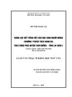 Khảo sát năng lực viết tiếng việt của học sinh người mông một số trường PTDTBT THCS trên địa bàn huyện tam đường   lai châu 