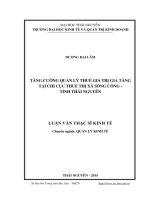 Tăng cường quản lý thuế giá trị gia tăng tại chi cục thuế thị xã sông công   tỉnh thái nguyên 