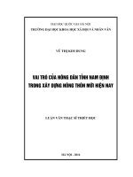 Vai trò của nông dân tỉnh nam định trong xây dựng nông thôn mới hiện nay 