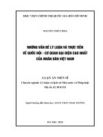 (Luận án tiến sĩ) Những vấn đề lý luận và thực tiễn về Quốc hội  cơ quan đại diện cao nhất của Nhân dân Việt Nam