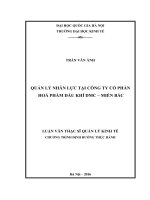 Quản lý nhân lực tại công ty cổ phần hóa phẩm dầu khí DMC   miền bắc 