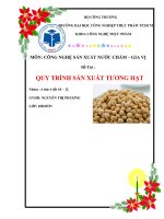QUY TRÌNH SẢN XUẤT TƯƠNG HẠT