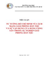 Tư tưởng hồ chí minh về cách mạng giải phóng dân tộc và sự vận dụng của đảng cộng sản trong sự nghiệp giải phóng dân tộc