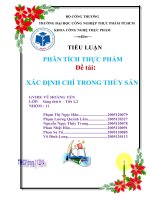 XÁC ĐỊNH HÀM LƯỢNG CHÌ TRONG THỦY SẢN