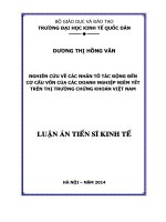 Nghiên cứu về các nhân tố tác động đến cơ cấu vốn của các doanh nghiệp niêm yết trên thị trường chứng khoán VN
