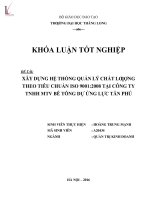 Xây dựng hệ thống quản lý chất lượng theo tiêu chuẩn ISO 9001 2008 tại công ty TNHH MTV bê tông dự ứng lực tân phú 