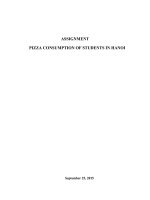 Phân tích mức độ tiêu thụ Pizza của học sinh, sinh viên ở Hà Nội