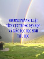 PHƯƠNG PHÁP KỈ LUẬT TÍCH CỰC TRONG DẠY HỌC VÀ GIÁO DỤC HỌC SINH TIỂU HỌC