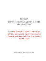 Bài tiểu luận chuyên đề phát triển kỹ năng giao tiếp của trẻ mầm non