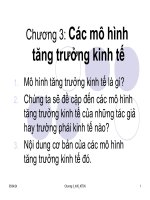 Slide chương 3 Các mô hình tăng trưởng kinh tế (môn kinh tế phát triển)