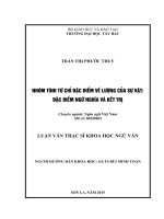 Nhóm tính từ chỉ đặc điểm về lượng của sự vật đặc điểm ngữ nghĩa và kết trị 
