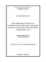 Hoàn thiện phân tích báo cáo tài chính doanh nghiệp trong thẩm định tín dụng tại ngân hàng TMCP tiên phong   chi nhánh đà nẵng