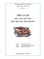 Độc chất môi trường Hàn The