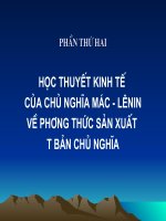 Học thuyết kinh tế của chủ nghĩa Mác - Lênin  về phương thức sản xuất tư bản chủ nghĩa