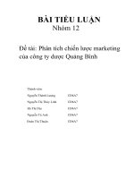 Phân tích chiến lược marketing      của công ty dược quảng bình