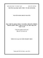 Đặc trưng khai thác văn hóa truyền thống trong kiến trúc nhà ở tại các đô thị lớn Việt Nam