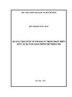 Quản lý nhà nước về vốn đầu tư trong phát triển kết cấu hạ tầng giao thông đô thị Hà Nội