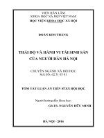 Thái độ và hành vi tái sinh sản của người dân hà nội (TT) 