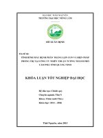 Tình hình mắc bệnh phân trắng lợn con và biện pháp phòng trị bệnh tại công ty Thiên Thuận Tường thành phố Cẩm Phả tỉnh Quảng Ninh.