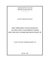 Phát triển dịch vụ bancassurance tại tổng công ty bảo hiểm PVI trong bối cảnh việt nam hội nhập kinh tế quốc tế 