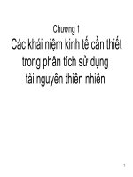 Slide các khái niệm kinh tế cần thiết trong phân tích sử dụng tài nguyên thiên nhiên (môn kinh tế tài nguyên) 