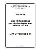 Nghiên cứu ứng dụng tin học trong quản lý tại các doanh nghiệp nhỏ và vừa ở Việt Nam
