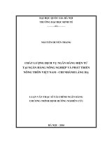 Chất lượng dịch vụ ngân hàng điện tử tại ngân hàng nông nghiệp và phát triển nông thôn việt nam – chi nhánh láng hạ 