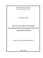 Đầu tư gián tiếp nước ngoài vào thị trường chứng khoán việt nam giai đoạn 2012 2015 