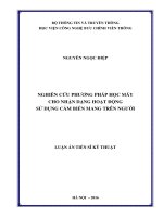 (Luận án tiến sĩ) NGHIÊN CỨU PHƯƠNG PHÁP HỌC MÁY CHO NHẬN DẠNG HOẠT ĐỘNG SỬ DỤNG CẢM BIẾN MANG TRÊN NGƯỜI