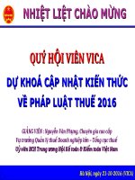 Slide hội thảo CẬP NHẬT KIẾN THỨC VỀ PHÁP LUẬT THUẾ 2016