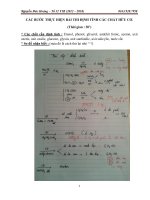 CÁC BƯỚC THỰC HIỆN BÀI THI ĐỊNH TÍNH CÁC CHẤT HỮU CƠ