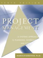 PROJECT MANAGEMENT a systems approach to planning scheduling and controlling 10th ed