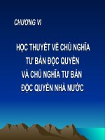 CHƯƠNG VI HỌC THUYẾT VỀ CHỦ NGHĨA TƯ BẢN ĐỘC QUYỀN VÀ CHỦ NGHĨA TƯ BẢN ĐỘC QUYỀN NHÀ NƯỚC