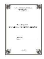 TRẢ lời bài THI EM yêu LỊCH sử xứ THANH KHỐI 10