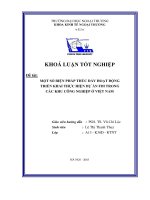 Luận văn Một số biện pháp thúc đẩy hoạt động triển khai thực hiện dự án FDI trong các khu công nghiệp ở Việt Nam