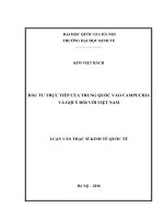 Đầu tư trực tiếp của trung quốc vào campuchia và gợi ý đối với việt nam 