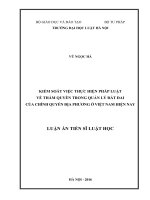 KIỂM SOÁT VIỆC THỰC HIỆN PHÁP LUẬT VỀ THẨM QUYỀN TRONG QUẢN LÝ ĐẤT ĐAI CỦA CHÍNH QUYỀN ĐỊA PHƯƠNG Ở VIỆT NAM HIỆN NAY
