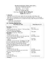 Kế hoạch bài dạy tiếng việt lớp 4 phân môn luyện từ và câu   tuần 11 đến 16 