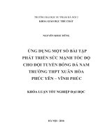 Ứng dụng một số bài tập phát triển sức mạnh tốc độ cho đội tuyển bóng đá nam trường THPT xuân hòa phúc yên   vĩnh phúc 