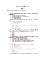 Đề thi trắc nghiệm môn Kinh tế phát triển (Đề số 5)